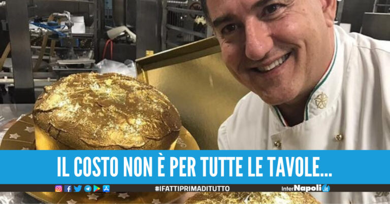 Un panettone d'oro a 18 carati, la creazione del famoso pasticciere in Campania fa discutere