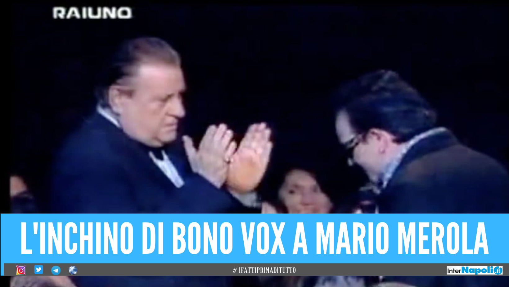 Festival di Sanremo, quando il leader degli U2 si inchinò a Mario Merola il video
