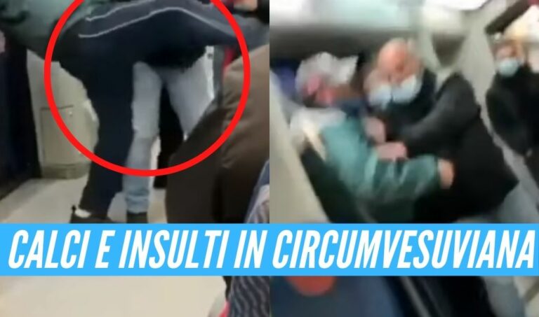 Piedi sul sedile della Circum, scatta la rissa sul treno: giovane preso a calci e insultato