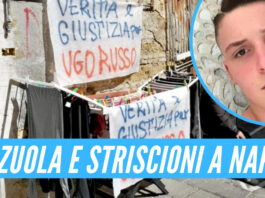 Lenzuolata a Napoli per Ugo Russo: decine le scritte per il baby rapinatore