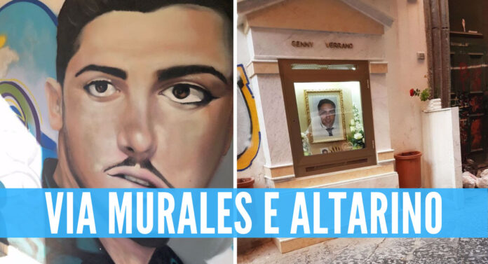 Il murales per Vincenzo Di Napoli e l'edicola votiva per Gennaro Verrano