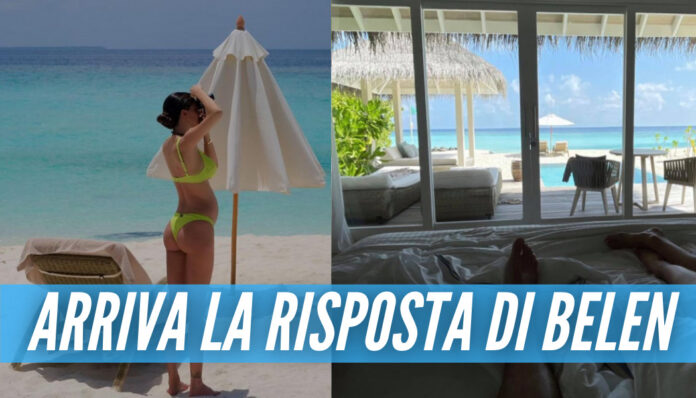 Belen alle Maldive nell'hotel da 1500 euro a notte, polemiche sui social: «Voi in vacanza e noi a casa» Belen alle Maldive nell'hotel da 1500 euro a notte, polemiche sui social: «Voi in vacanza e noi a casa»