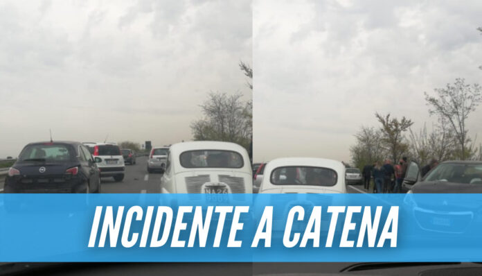 Incidente a catena sull'Asse Mediano a Giugliano, traffico in tilt in zona Auchan