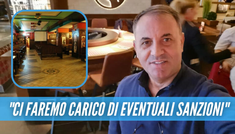Riapre noto ristorante ad Aversa, il titolare: «Pago io le multe ai miei clienti»