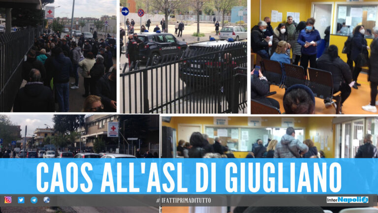 Vaccini e rinnovo ticket, caos e assembramenti all’Asl di Giugliano: intervengono i carabinieri