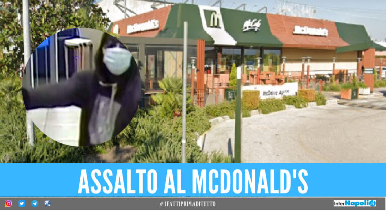 Rapina al McDonald’s di Afragola, pistola puntata alla tempia di una cassiera