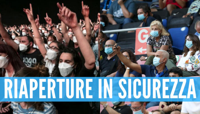 chiusure riaperture cinema, concerti e stadi: c'è una prima data