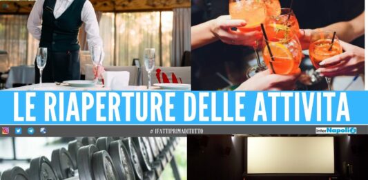 governo riaperture campania zona gialla bar ristoranti palestre cinema aperture