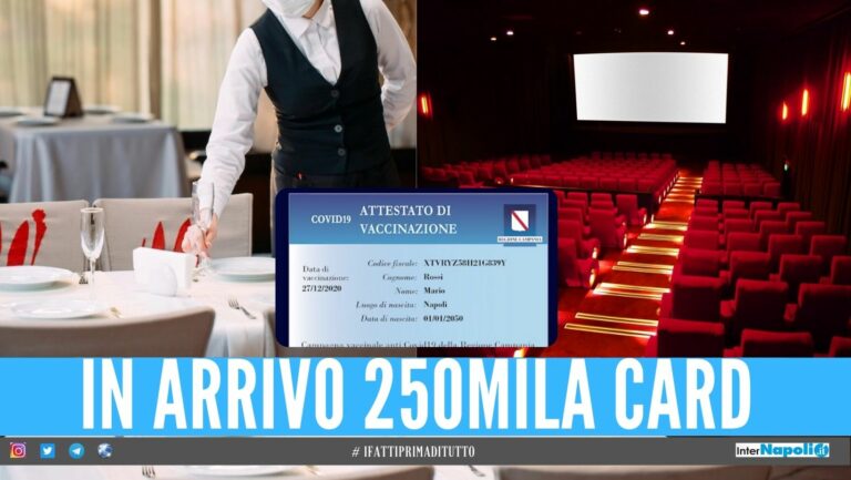 Campania, i vaccinati potranno andare al cinema e al ristorante con la card