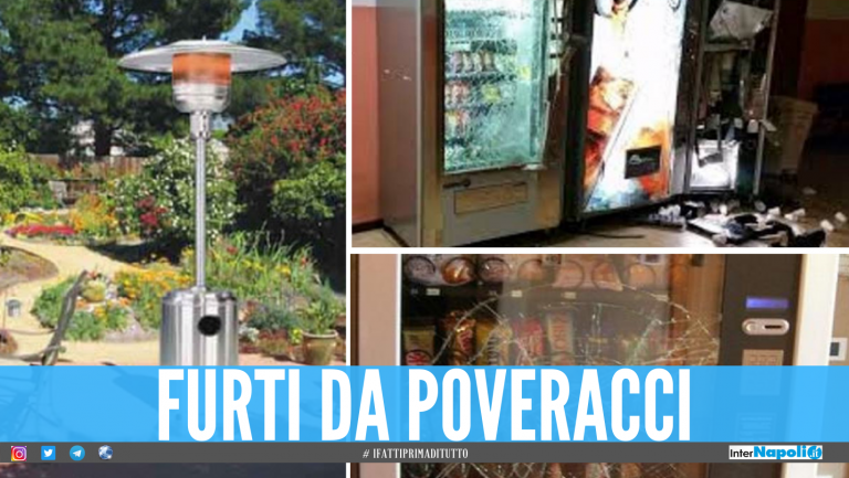 Raid ai distributori e furti di stufe a fungo, criminalità stracciona in azione a Napoli