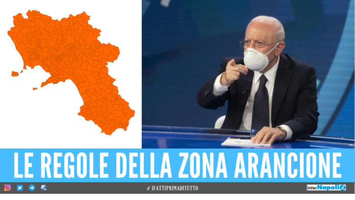 Regole della zona arancione in Campania