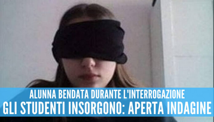 Alunna bendata durante l'interrogazione. Gli studenti insorgono: aperta un'indagine