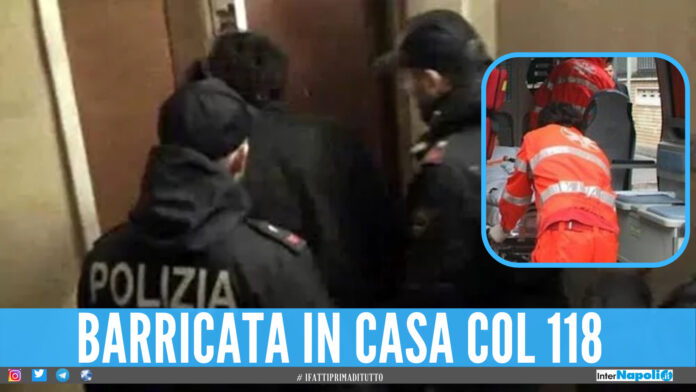 Barricata in casa con il 118