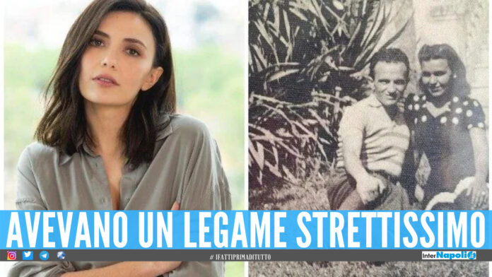 Sulla sinistra Serena Rossi, sulla destra l'amata nonna in una foto di tanti anni fa