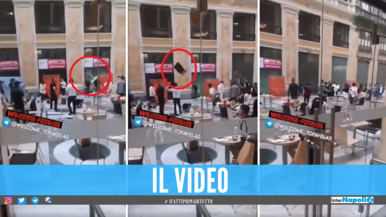 Panico alla Galleria Umberto I di Napoli, mega rissa con lancio di tavolini tra ragazzini