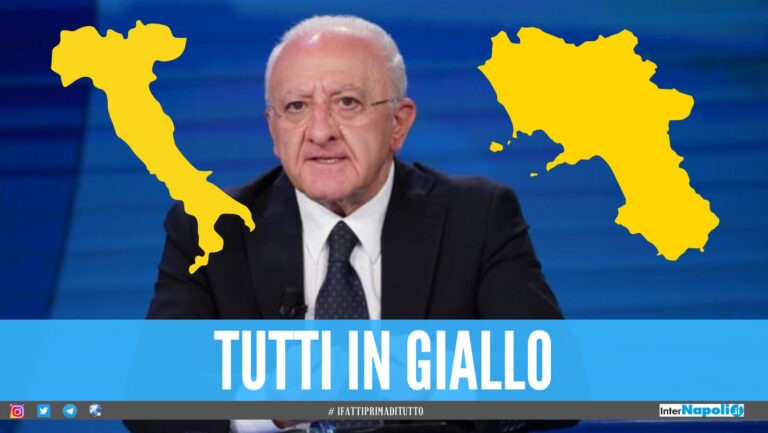 L’Italia si veste di giallo, arriva la conferma anche per la Campania