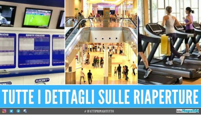 riapertura centri scommesse centro commerciali palestre