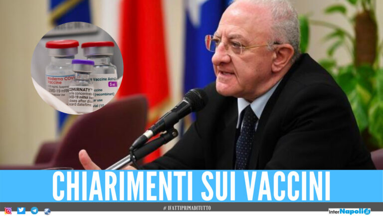 De Luca e la guerra dei vaccini: “AstraZeneca e J&J vietati sotto i 60 anni in Campania”