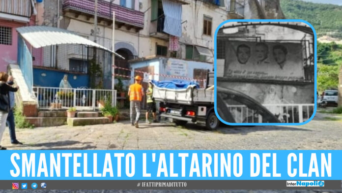 Altarino del clan rimosso a Castellammare