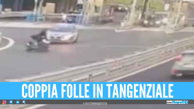 Follia in tangenziale a Napoli, impennate e zig zag a 200 Km/h con la moto: coppia nei guai