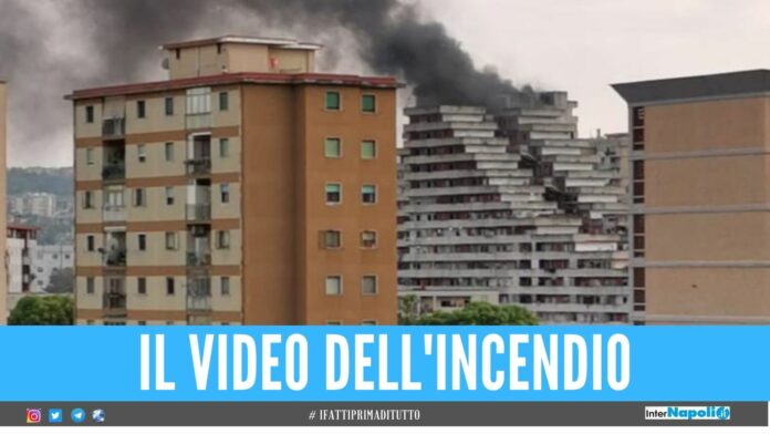 scampia incendio vele napoli