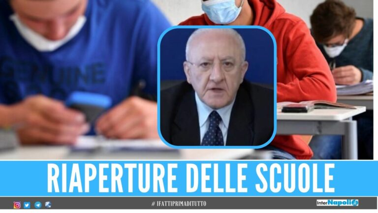 Riaperture scuole a rischio in Campania, De Luca: “Dipenderà dal numero dei vaccinati”