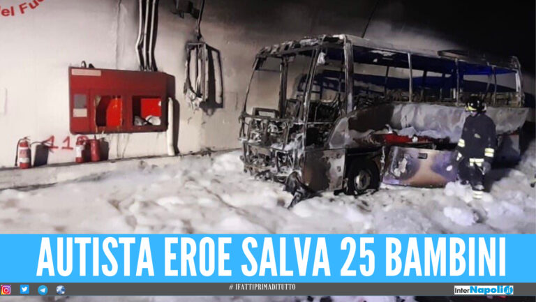 Bus prende fuoco in galleria a Lecco, all’interno c’erano 25 bimbi: salvati da autista eroe