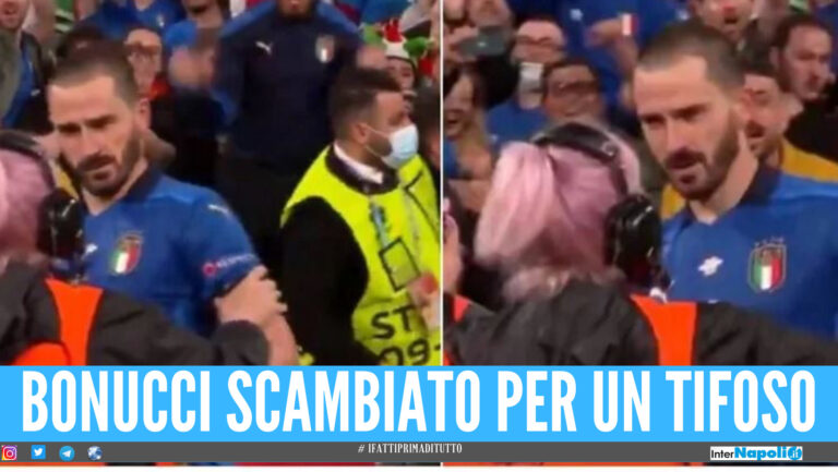 [Video]. Bonucci scambiato per un tifoso, steward ha cercato di allontanarlo