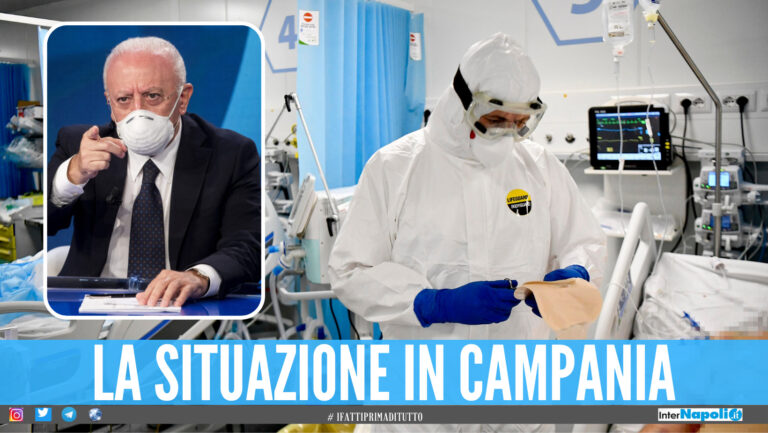 Covid in Campania, aumentano nuovamente positivi e indice di contagio: 38 morti
