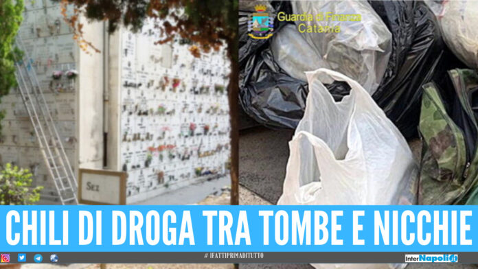 Quasi 100 Kg di droga nascosti al cimitero, due in manette: 'erba', 'fumo' e coca tra le tombe