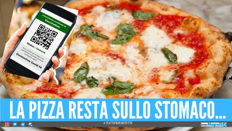 Mangia la pizza senza green pass: 400 euro di multa al cliente e 1000 al titolare