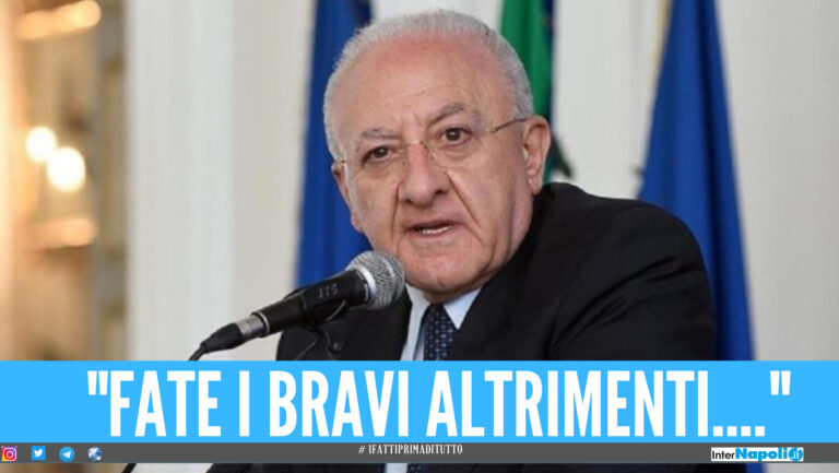 De Luca: “Tempi difficili se i cittadini della Campania non saranno responsabili”