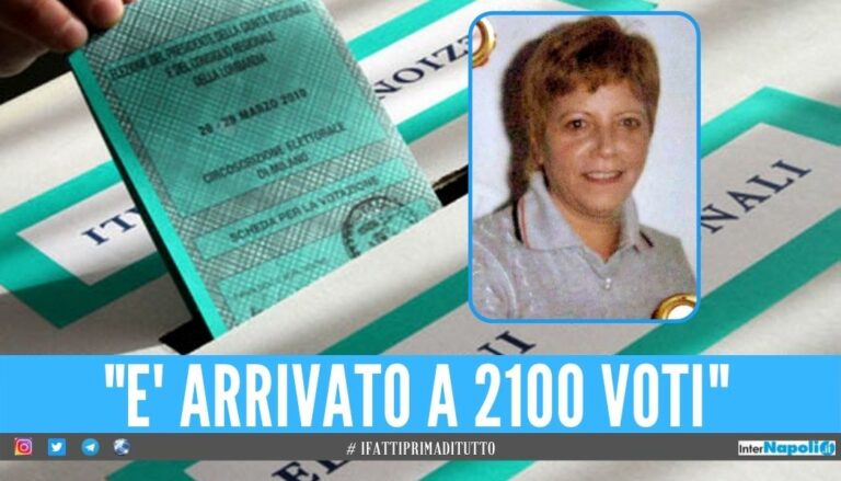 Maria Licciardi appoggiò un candidato alle elezioni regionali del 2020