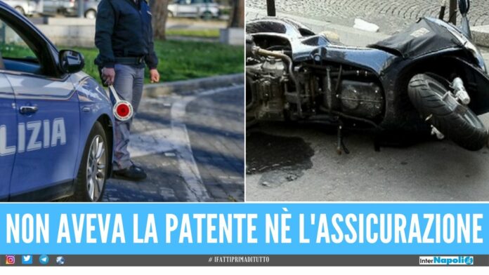 fuga Non si ferma all'alt in via Caracciolo, 18enne travolge poliziotto nella fuga