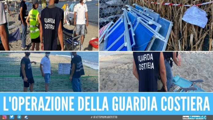 Occupavano 2 spiagge libere ad Ischia, sequestrati ombrelloni e sdraio