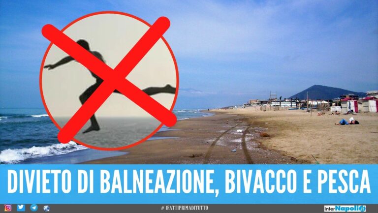 Tuffi in mare vietati a Mondragone, spiagge chiuse dal 14 al 16 agosto