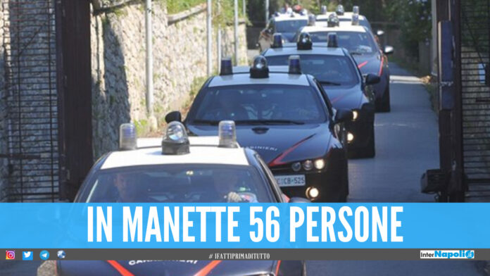 Droga dalla provincia di Napoli a Salerno, 56 arresti dopo il blitz dei carabinieri