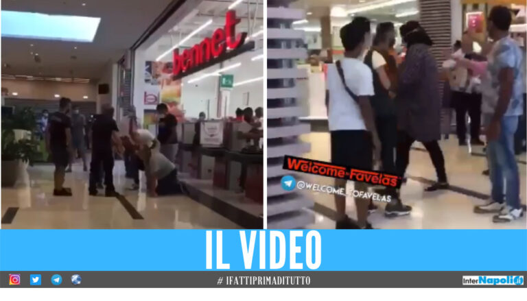 Rissa tra famiglie nel centro commerciale: volano sedie, calci e pugni