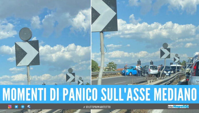 Incidente sull'Asse Mediano, schianto tra 5 auto tra le uscite Sant'Antimo e Aversa-Melito