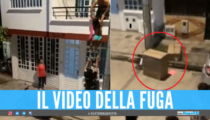 [VIDEO] Scopre il tradimento del fidanzato, l'amante 'nana' scappa in uno scatolone