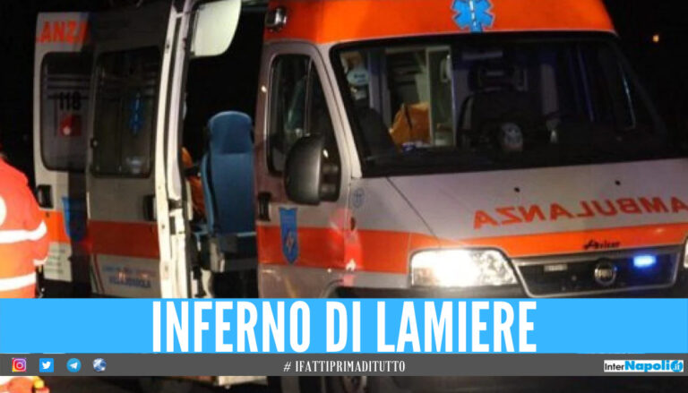 Incidente a Marcianise, 5 persone incastrate tra le lamiere: tra i feriti anche una donna incinta
