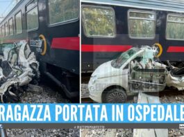 Auto travolta dal treno sulla linea Caserta-Napoli, Vigili del Fuoco in azione