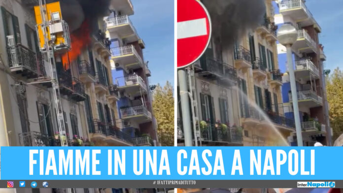 Appartamento in fiamme a Napoli, vigili del fuoco sul posto: grande spavento al Vomero