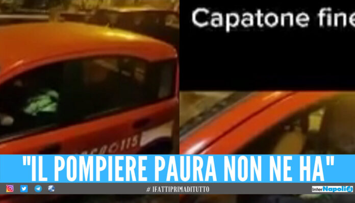 Ruba l'auto dei vigili del fuoco e la lascia a Castel Volturno, il video su TikTok