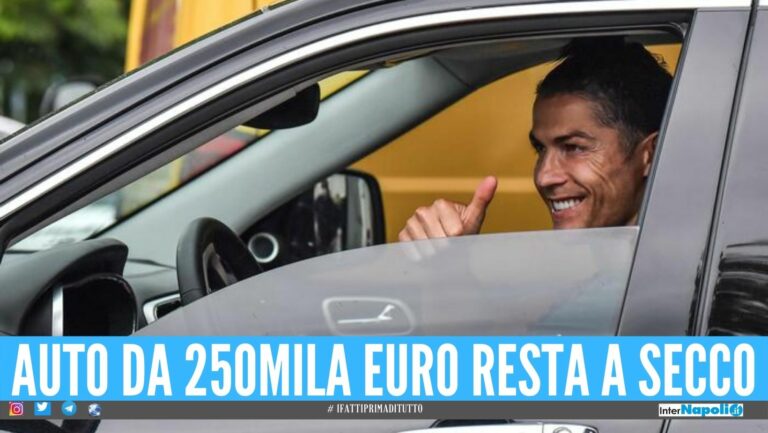 Cristiano Ronaldo resta a secco, manca la benzina per la sua Bentley