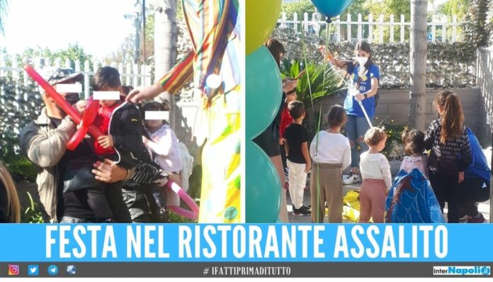 Rapina a Casavatore, festa con animazione per il bimbo minacciato dal fucile