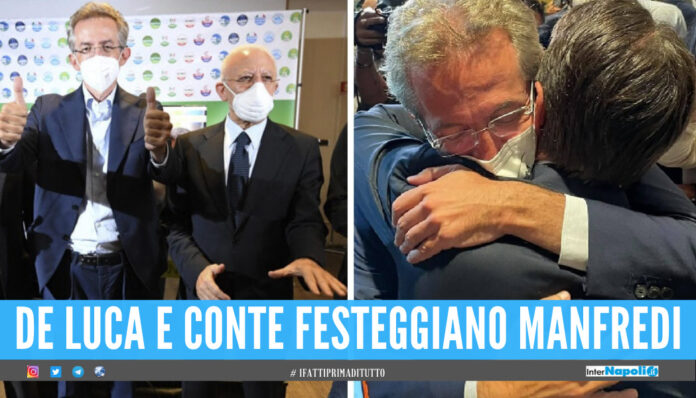 De luca e conte festeggiano manfredi