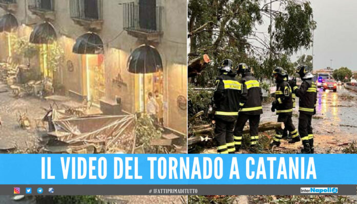 Tornado a Catania, pioggia e grandine seminano il caos in città: «Non uscite di casa»