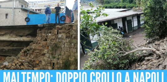 Doppio crollo a Napoli