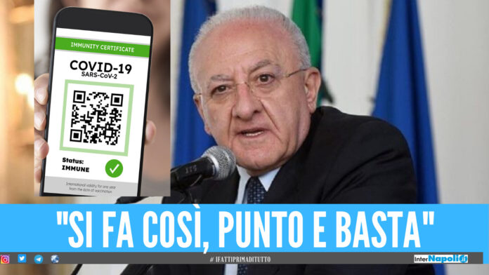 Green pass, De Luca: 